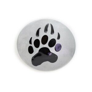 New Men Women Silver Metal Western Fashion Accessory Bear Foot Print Oval Buckle